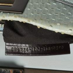 Pre Owned Fendi Light Blue Python Regular Peekaboo Top Handle Bag