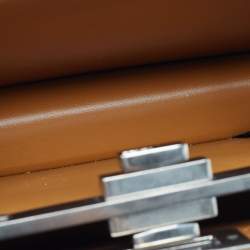 Pre Owned Fendi Brown Glossy Leather Medium Peekaboo Cut Bag