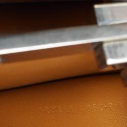 Pre Owned Fendi Brown Glossy Leather Medium Peekaboo Cut Bag