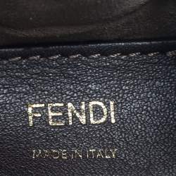 Pre Owned Fendi Brown/Black Zucca Leather Mini Mon Tresor Bucket Bag