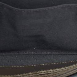 مملوكة مسبقًا Fendi Tobacco/Black Zucca Embossed Leather Small FF Wallet On Chain