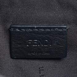 مملوكة مسبقًا Fendi Tobacco/Black Zucca Embossed Leather Small FF Wallet On Chain