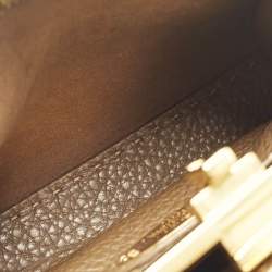 Pre Owned Fendi Brown Selleria Leather Mini Peekaboo Top Handle Bag