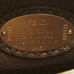 Pre Owned Fendi Brown Selleria Leather Mini Peekaboo Top Handle Bag