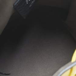 Pre Owned Fendi Yellow Leather Mini Mon Tresor Drawstring Bucket Bag