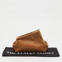 Pre Owned Fendi Tan Leather Small First Clutch