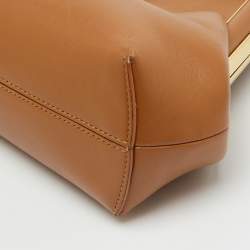 Pre Owned Fendi Tan Leather Small First Clutch