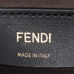 Pre Owned Fendi Etoupe Leather Medium Scalloped Kan I Shoulder Bag