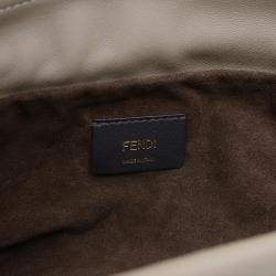 Pre Owned Fendi Mamma Baguette Medium Beige Leather Shoulder Bag