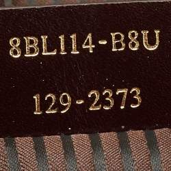 Pre Owned Fendi Red/Tobacco Leather and Fabric Small Studded Chameleon Satchel