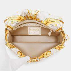 Pre Owned Fendi Fendace Mamma Bucket Ivory Yellow Nylon Shoulder Bag