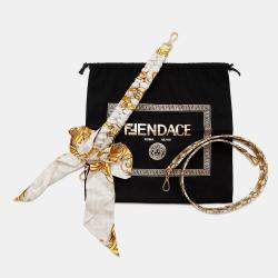 Pre Owned Fendi Fendace Mamma Bucket Ivory Yellow Nylon Shoulder Bag