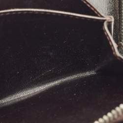 Pre Owned Fendi Beige/Brown Zucchino Canvas and Leather Compact Wallet