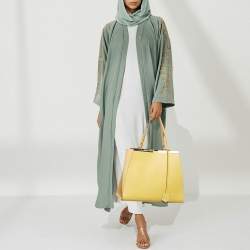 Pre Owned Fendi Two Tone Yellow Leather Large 3Jours Tote