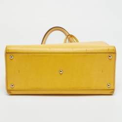 Pre Owned Fendi Two Tone Yellow Leather Large 3Jours Tote