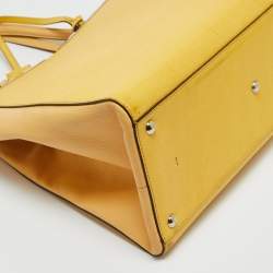 Pre Owned Fendi Two Tone Yellow Leather Large 3Jours Tote