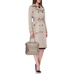 Pre Owned Fendi Beige Selleria Leather Satchel