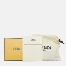 Pre Owned Fendi Baguette Micro Trifold Green Leather Wallet