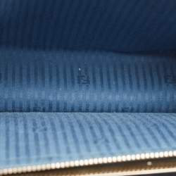 Pre Owned Fendi Blue/White Leather Mini Demi Jour Top Handle Bag