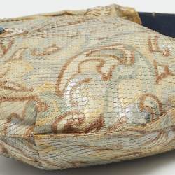 Pre Owned حقيبة هوبو فيندي أويستر جلود بايثون وزرقاء/ذهبية مزينة