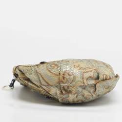 Pre Owned حقيبة هوبو فيندي أويستر جلود بايثون وزرقاء/ذهبية مزينة