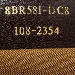 Pre Owned Fendi Tobacco/Red Zucca Canvas and Leather Rose Print Chef Chain Hobo