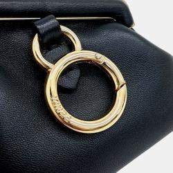 Pre Owned Fendi Nano First Black Leather Crossbody Bag