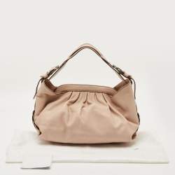 Pre Owned Fendi Rose Poudre Leather Doctor B Hobo