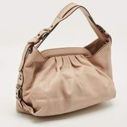 Pre Owned Fendi Rose Poudre Leather Doctor B Hobo