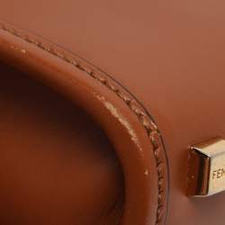 Pre Owned Fendi Brown Leather Sunshine Mini Tote