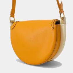 Pre Owned Fendi Moonlight Orange Leather Shoulder Bag
