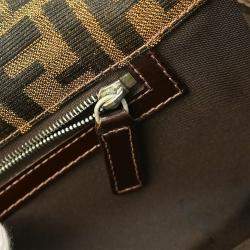 Pre Owned Fendi Brown Zucca Clutch Bag