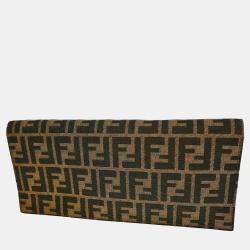 Pre Owned Fendi Brown Zucca Clutch Bag