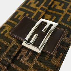 Pre Owned Fendi Brown Zucca Clutch Bag
