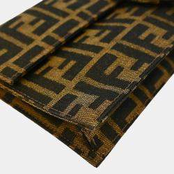 Pre Owned Fendi Brown Zucca Clutch Bag