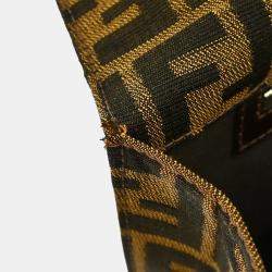 Pre Owned Fendi Brown Zucca Clutch Bag