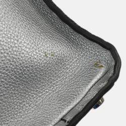 Pre Owned Fendi Silver Leather Peekaboo 2way Handbag