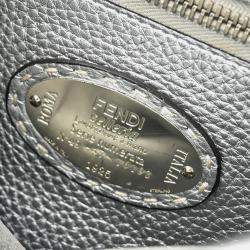 Pre Owned Fendi Silver Leather Peekaboo 2way Handbag