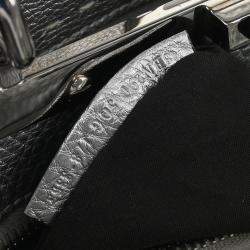 Pre Owned Fendi Silver Leather Peekaboo 2way Handbag