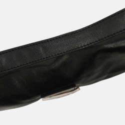Pre Owned Fendi Black Leather Baguette Handbag