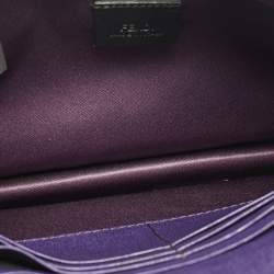 Pre Owned Fendi Black Leather and Snakeskin 2Jours Envelope Clutch