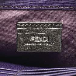 Pre Owned Fendi Black Leather and Snakeskin 2Jours Envelope Clutch