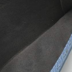 Pre Owned Fendi Blue Sellier Leather Peekaboo Compact Wallet