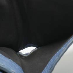 Pre Owned Fendi Blue Sellier Leather Peekaboo Compact Wallet