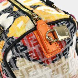 Pre Owned Fendi Black Canvas Zucchino Floral Forever Handbag