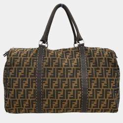 Pre Owned Fendi Brown Zucca Duffle Bag