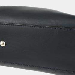 Pre Owned Fendi Black Leather Peekaboo 2way Handbag