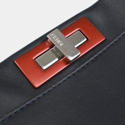 Pre Owned Fendi Black Leather Peekaboo 2way Handbag