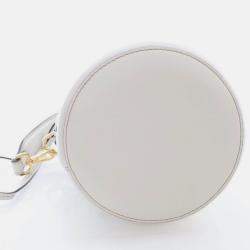 Pre Owned Fendi Step Out Blue/White Leather Bucket Bag