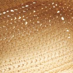 مملوكة مسبقًا حقيبة دلو صغيرة فاندي قماش ثلاثي الألوان ورافيا مون تريزور مع حبل ربط